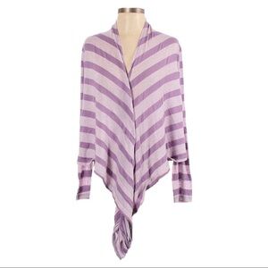 🌺 Oakley Purple Boho Stripe Draped Infinity Wrap Top Size XS